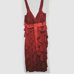 Glamorous Short-Dress in Maroon with Ruffles Size Small